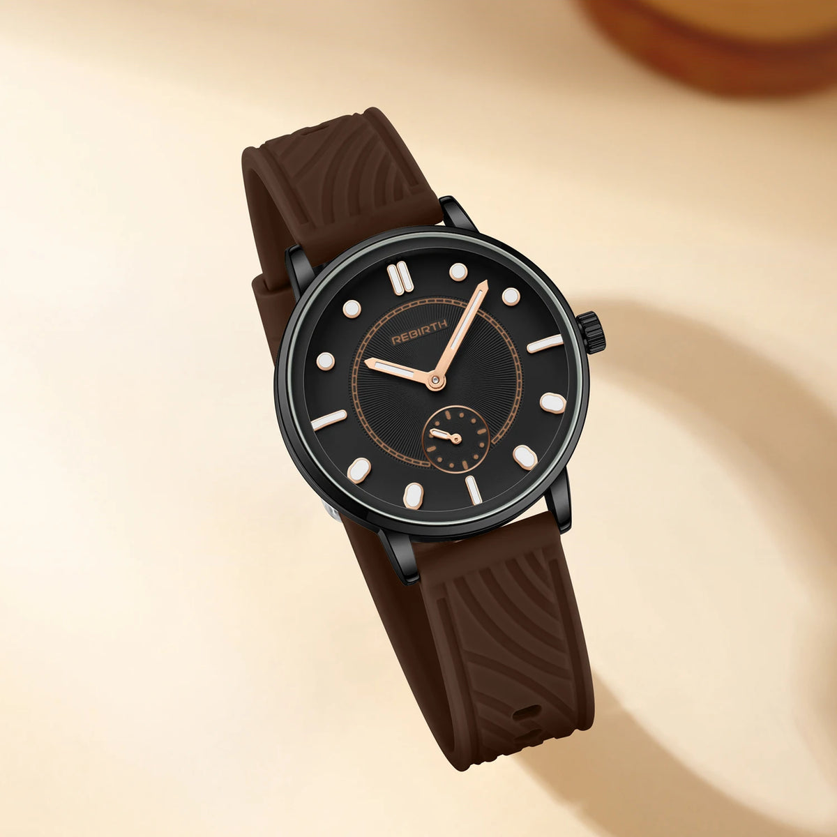 REBIRTH Cute Silicone Strap Quartz Watch – Minimalist Style Silicone Strap Watch Nixie