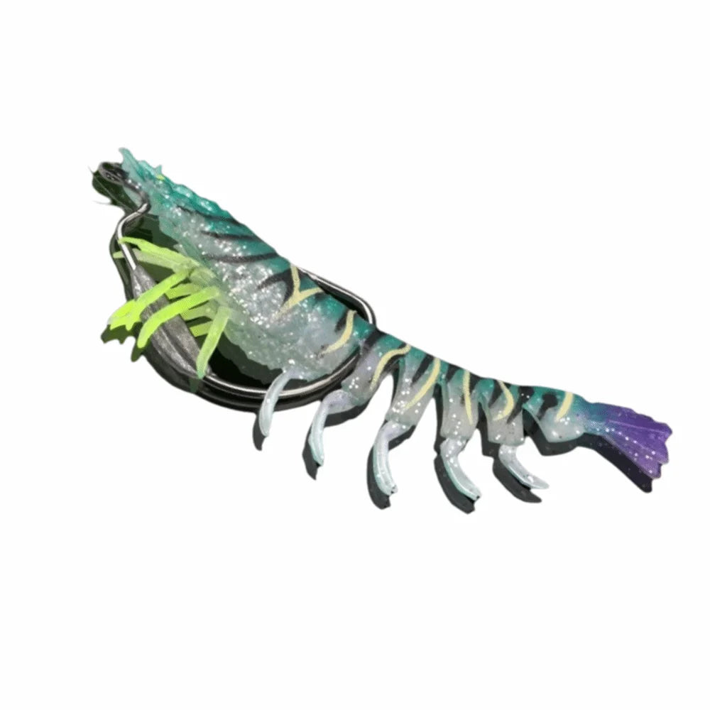 TPE Shrimp Fishing Lure 9.5cm 10g Pre-Rigged Soft Prawn Bait