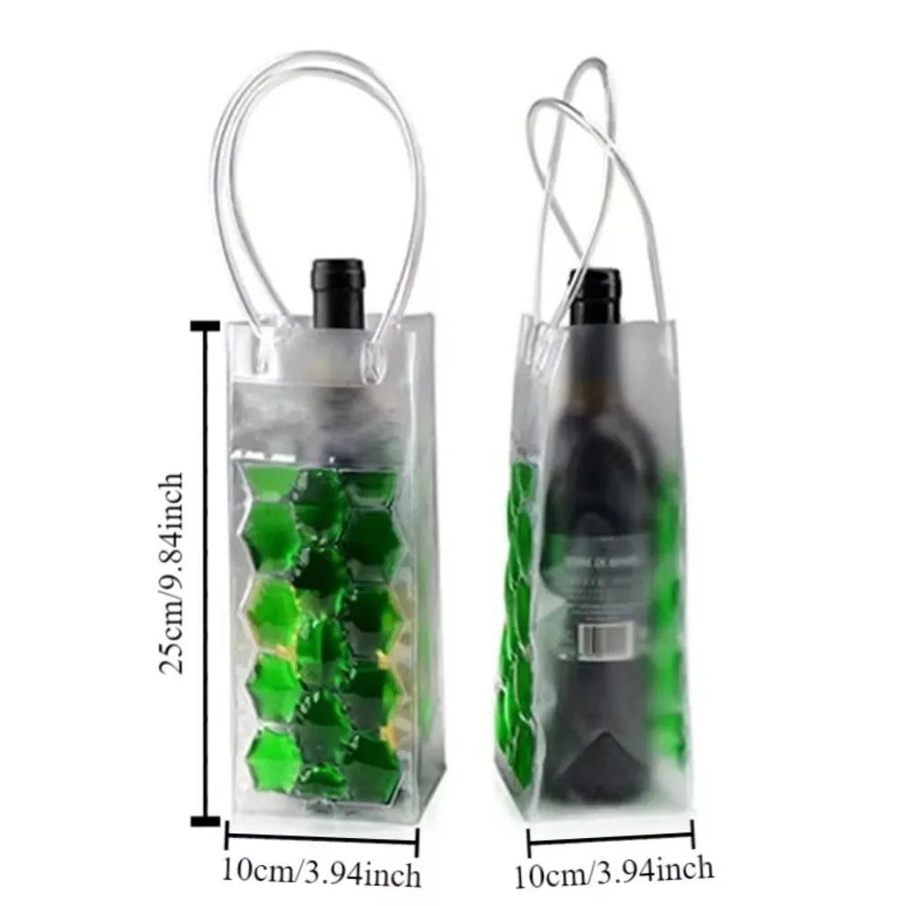 PVC Wine Bottle Freezer Bag – Portable Gel Cooler Tote Bottle Cooler Bag Nixie