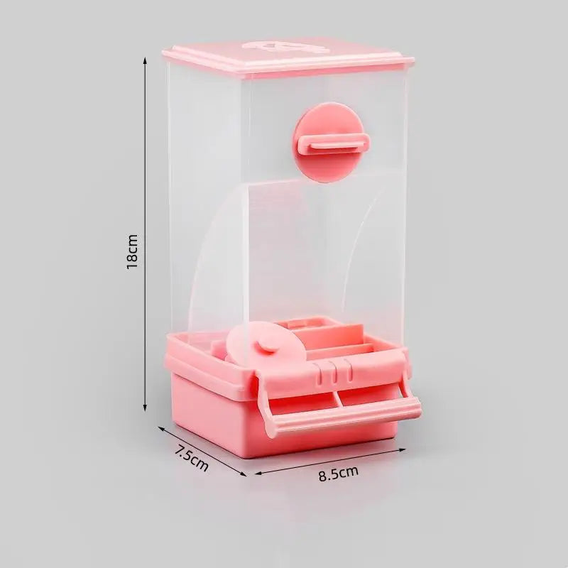 Automatic Transparent Bird Seed Feeder – Parrot Cage Accessory
