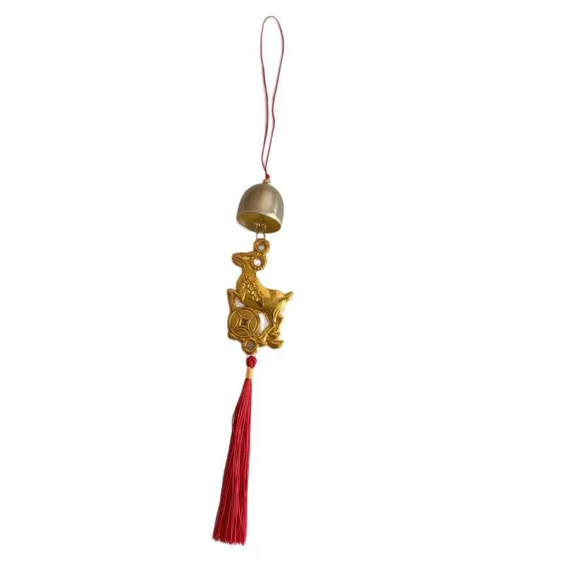 Golden Goat Bell Hanging Ornament | Feng Shui Lucky Decor
