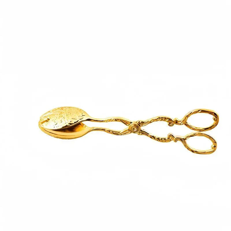 Vintage Gold Plated Serving Tongs – Rustproof Food Clip Kitchen Serving Tongs Nixie A3