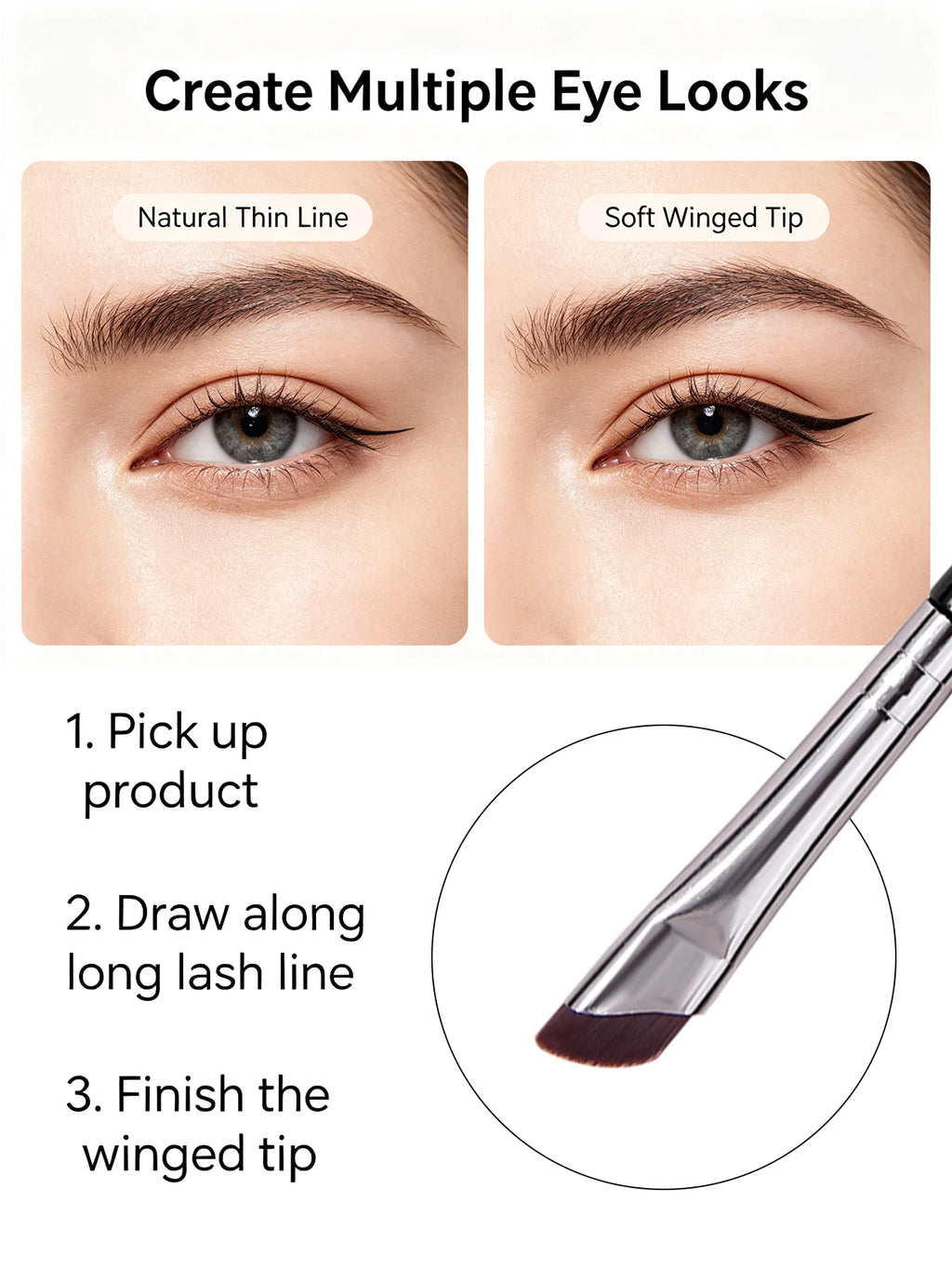 46Pcs Angled Eyeliner Brush Set – Brow & Eye Precision Brushes Makeup Brush Set Nixie