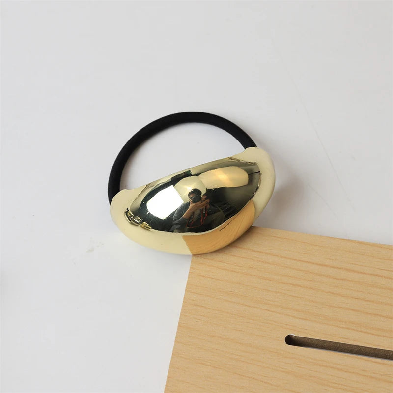 Geometric Metal Hair Rope Scrunchie – Elegant & Gentle Hold