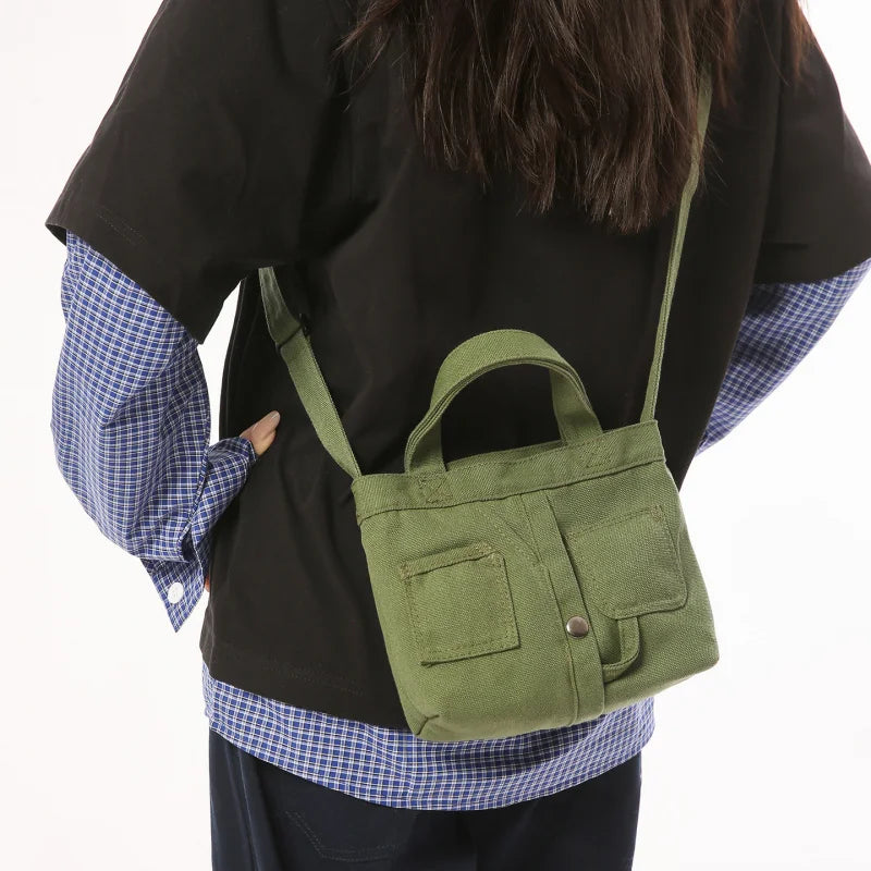 Vintage Denim Canvas Crossbody Bag – Retro Shoulder Tote Canvas Crossbody Bag Nixie