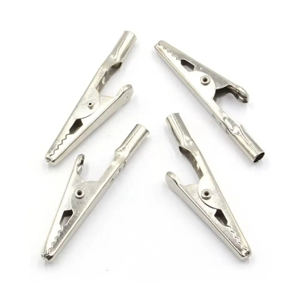 10Pcs 10A Nickel Plated Alligator Clips 51mm Metal Test Clips