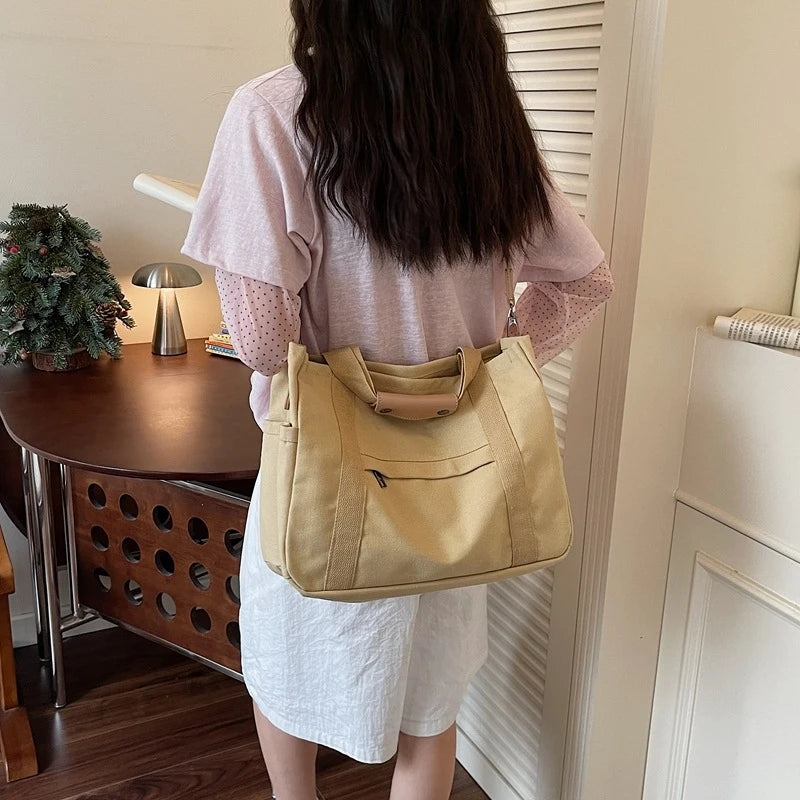 Large Canvas Tote Bag – Work, School & Travel Shoulder Bag Canvas Tote Bag Nixie