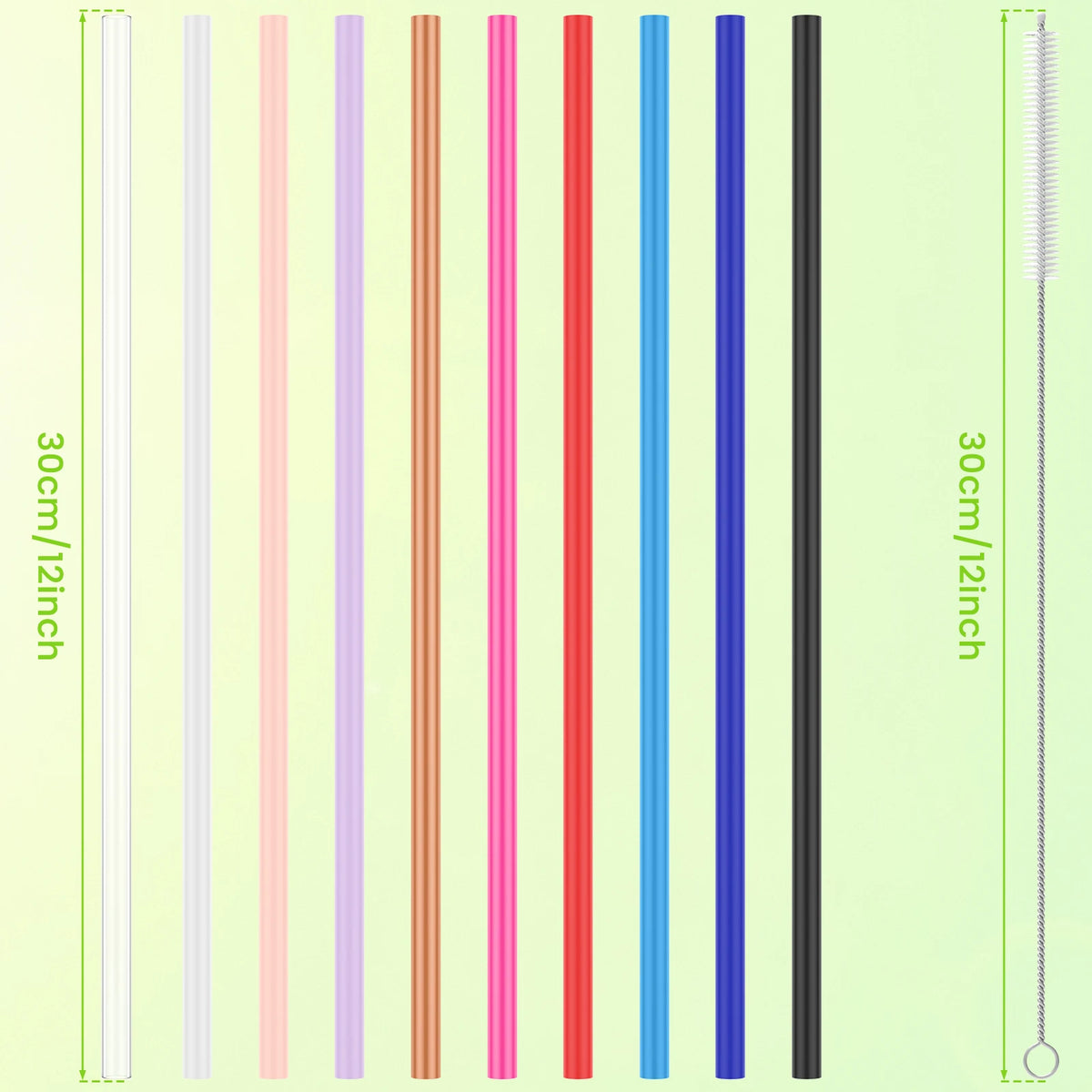 Reusable Plastic Drinking Straws 7-Piece Set with Cleaning Brush Reusable Drinking Straws Nixie 10Pcs Straw