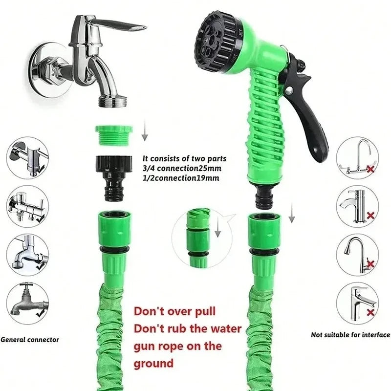 Expandable Garden Hose 25–200FT with High-Pressure Spray Gun Expandable Garden Hose Nixie