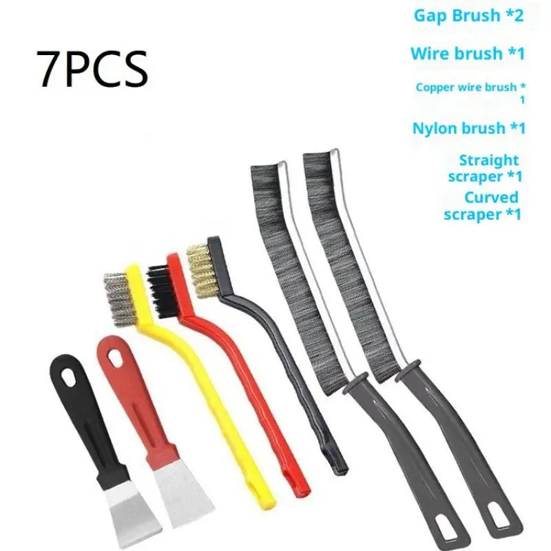 Crevice Cleaning Brush Set – Kitchen Scrubber & Stove Scraper Kitchen Cleaning Brush Set Nixie 7PCS