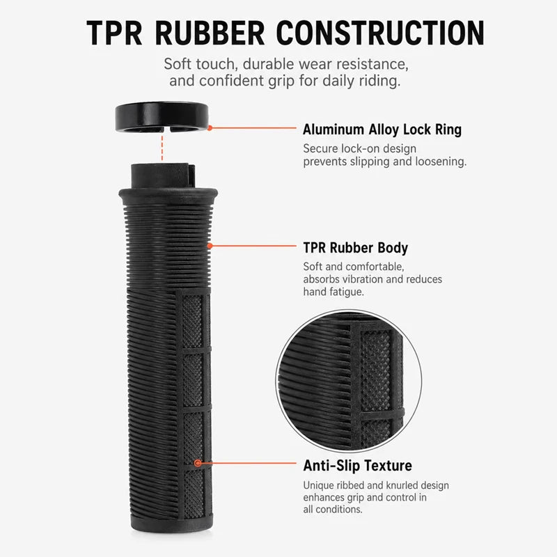 MTB Handlebar Grips Aluminum Lock-On Non-Slip Bike Grips 133mm Bicycle Handlebar Grips Nixie