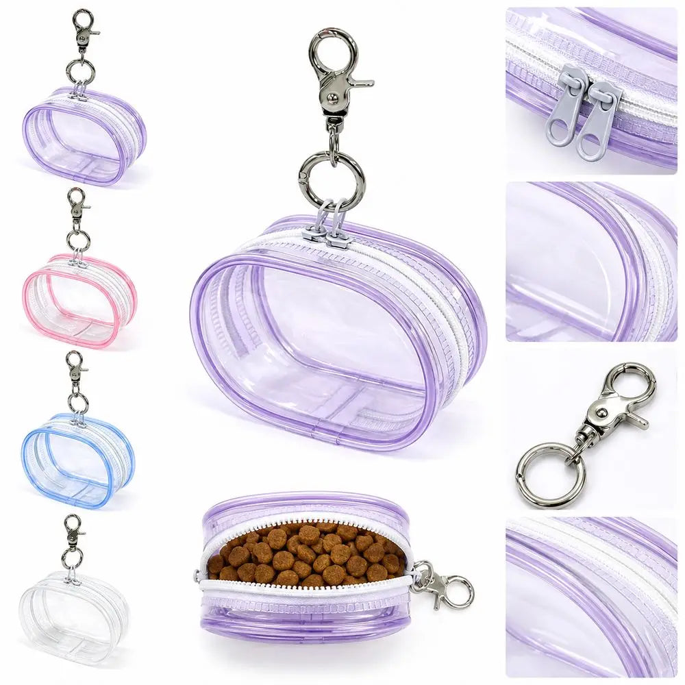 Transparent PVC Pet Food Pouch – Zipper & Hanging Loop