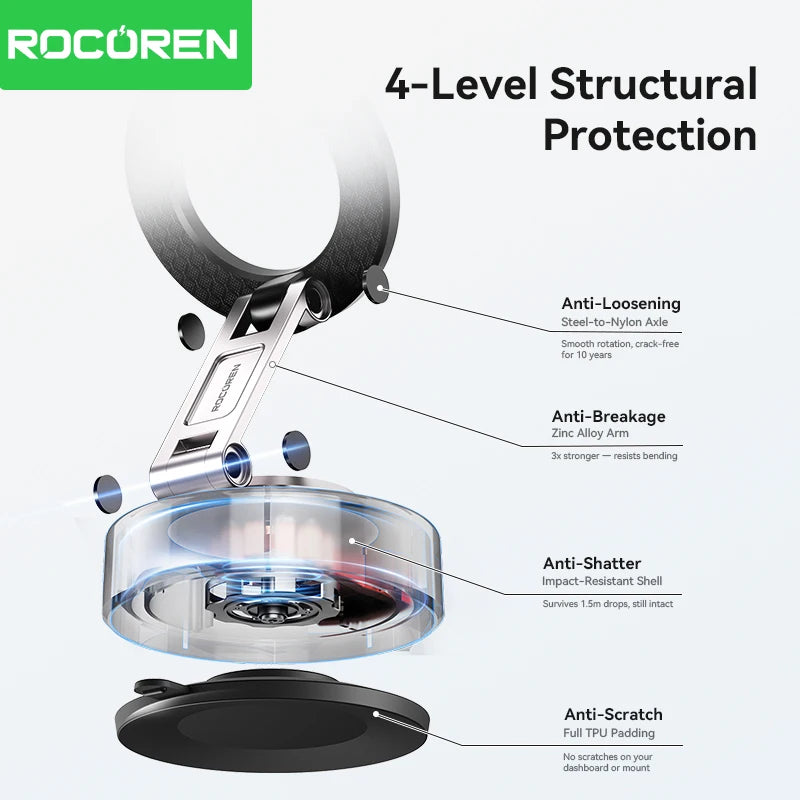 Rocoren Magnetic Car Phone Holder 360° Suction Cup Mount Magnetic Car Mount Nixie
