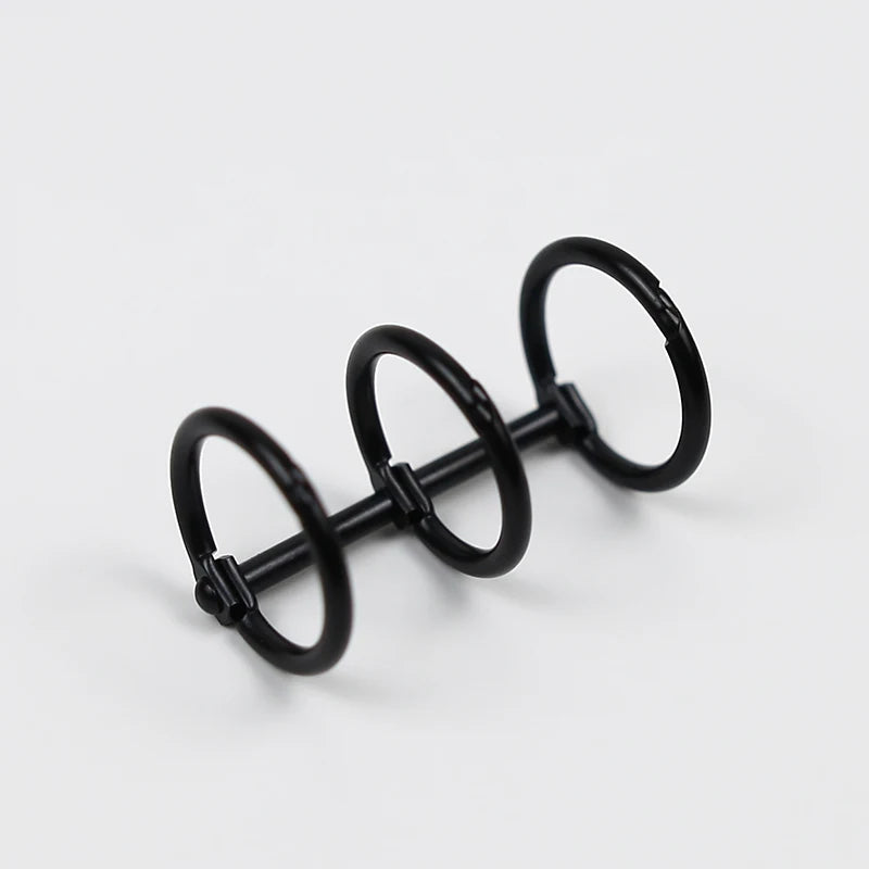 3-Ring Metal Loose-Leaf Binder Rings A5 A6 DIY Notebook Organizer Loose-Leaf Binder Rings Nixie Black