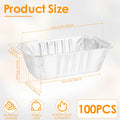 100-Pack Aluminum Foil Loaf Pans – Non-Stick Baking Trays Foil Loaf Baking Pans Nixie 100Pcs 15.6x9.4x5cm