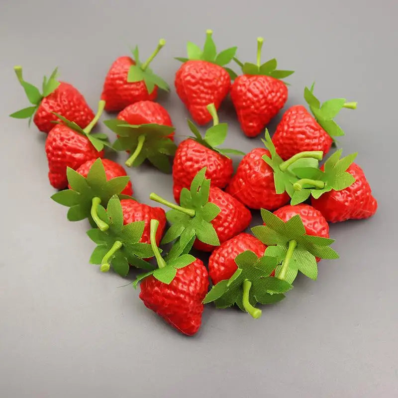 Lifelike Artificial Strawberries 10-20Pcs PVC Fake Fruit Decor Artificial Fruit Decor Nixie