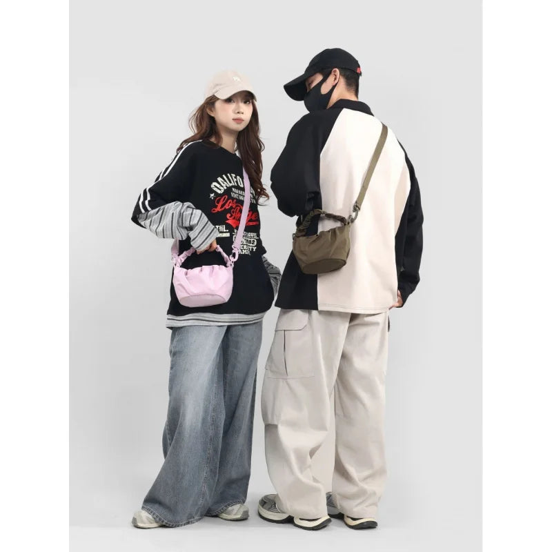 Korean Nylon Crossbody Bag – Pleated Unisex Shoulder Bag Crossbody Shoulder Bag Nixie