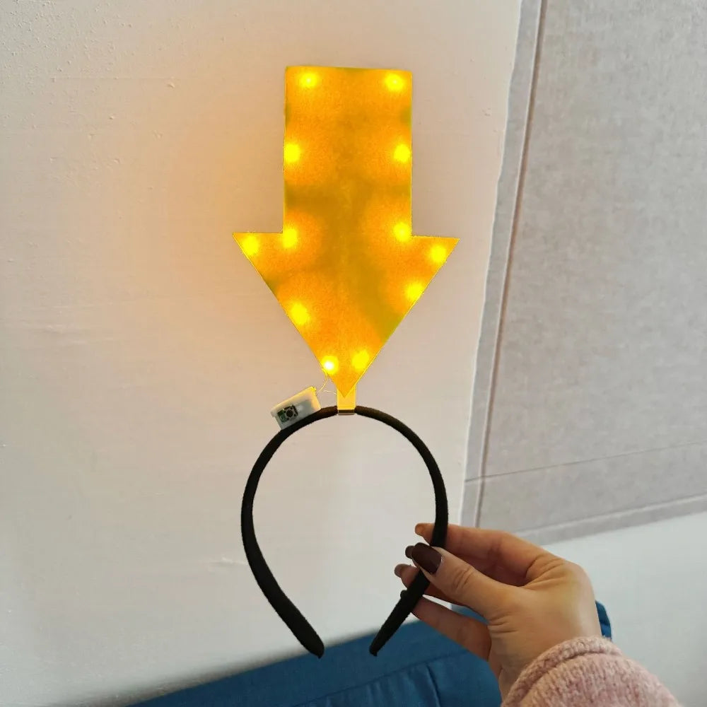LED Arrow Light Headband – Glowing Funny Party Hair Hoop