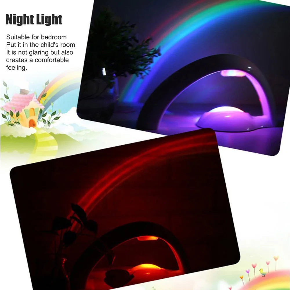 Rainbow Projector Night Light | USB & Battery | Auto Shut-Off