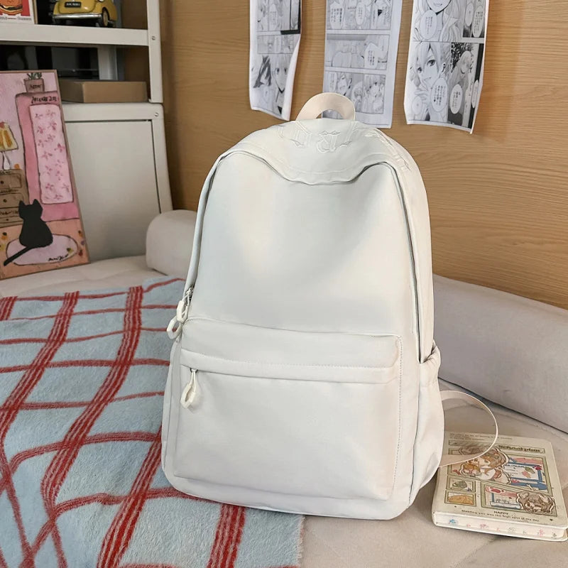 Letter-Embroidered Girls School Backpack – Large & Lightweight Girls School Backpack Nixie
