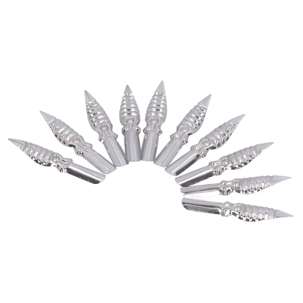 10PCS Metal Dip Pen Nibs – Replaceable Calligraphy Nibs Set Calligraphy Pen Nibs Nixie