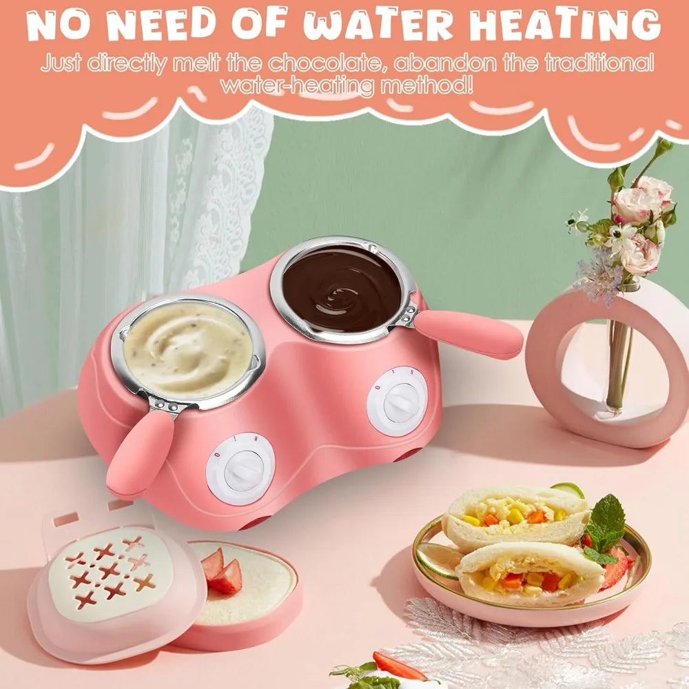 Electric Chocolate Melting Pot – Mini Double Fondue Candy Maker