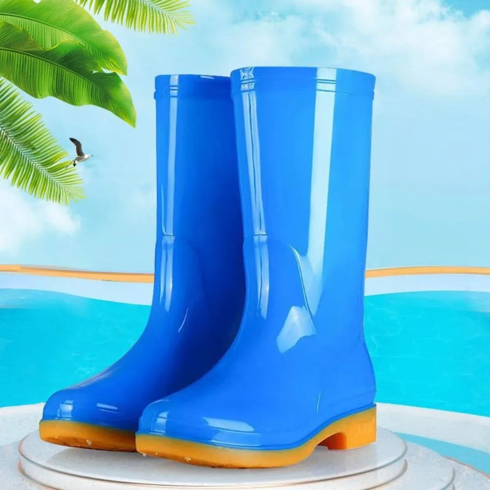 Women's Waterproof Mid-Calf Rain Boots – Non-Slip PVC Garden Boots