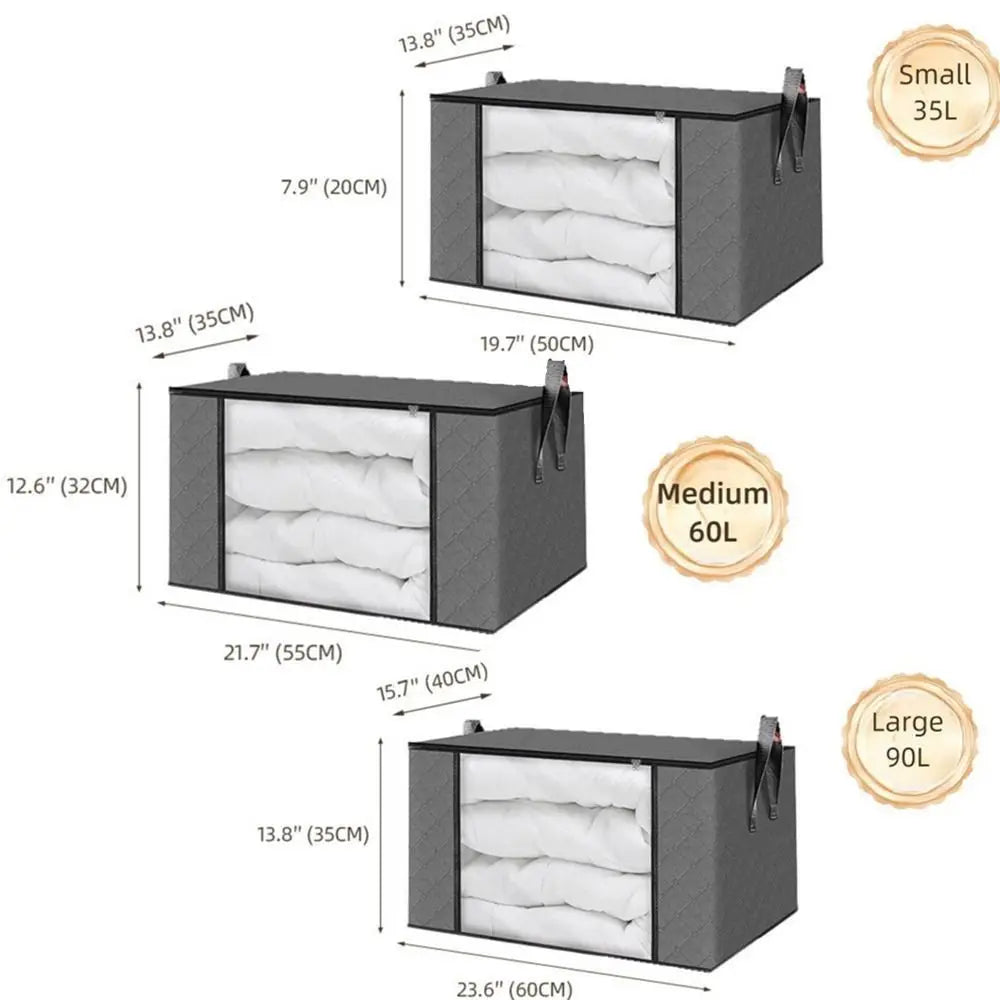 Foldable Storage Box with Lid & Window | 35L 60L 90L