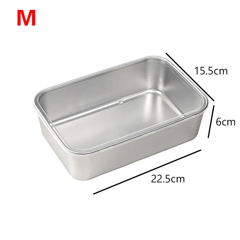 Stainless Steel Tiramisu Mold & Rectangular Cake Pan with Lid