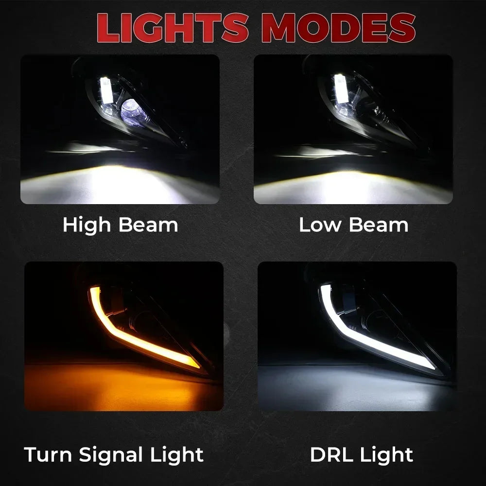 LED Headlight Pair for Yamaha Raptor 700 YFZ450 Wolverine ATV ATV LED Headlight Nixie