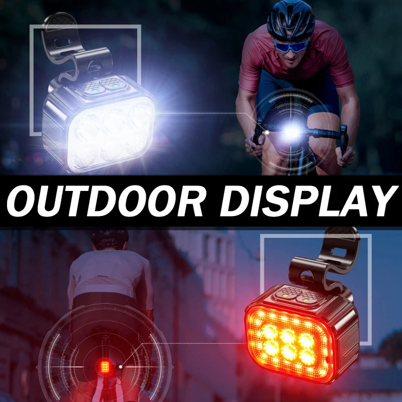 Q6 Rechargeable Front & Rear Bike Light Set | LED Bicycle Lamps Bicycle Light Set Nixie