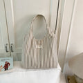 Japanese Striped Women's Shoulder Crossbody Tote Bag Women's Shoulder Bag Nixie BB-1463Khaki