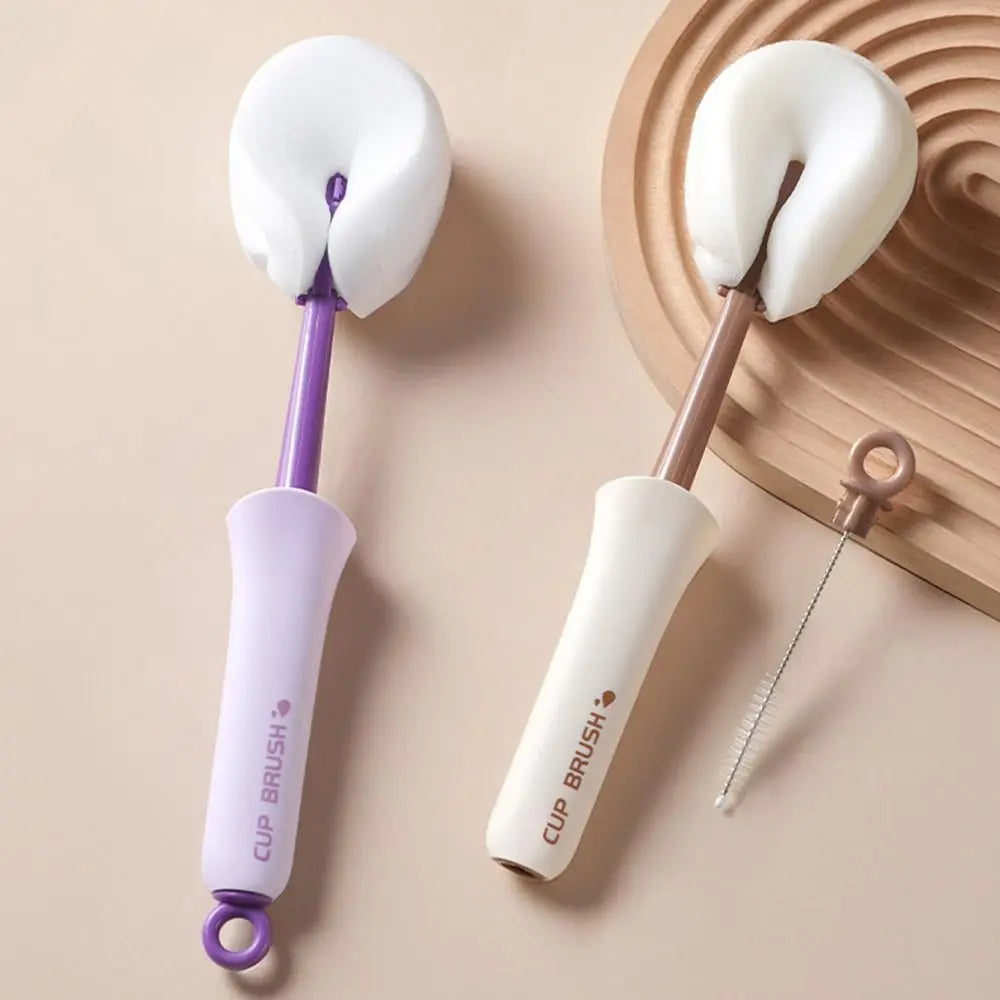 Long-Handle 2-in-1 Cup Cleaning Brush with Sponge