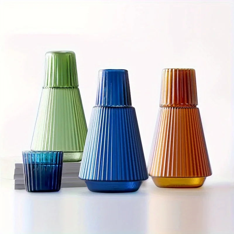 Handmade Colorful Heat-Resistant Glass Kettle & Cup Set Glass Kettle Set Nixie