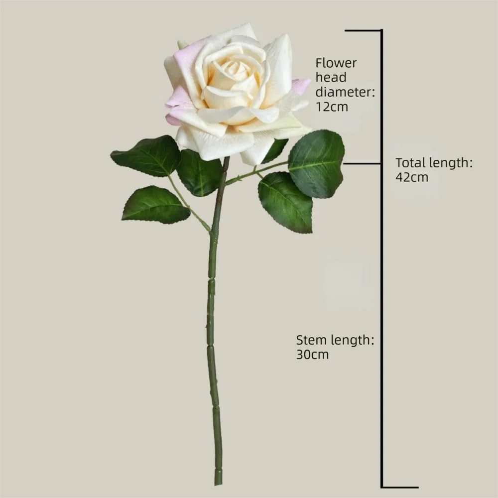Multicolor Artificial Rose Single Stem – Real Touch Silk Flower Artificial Silk Flower Nixie