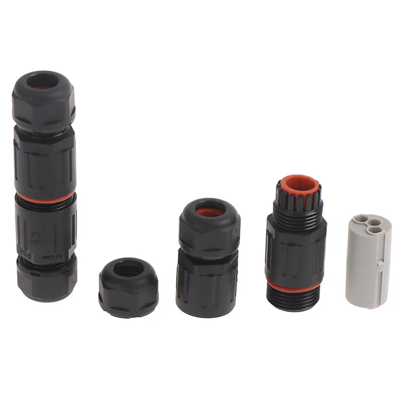 IP68 Waterproof Cable Connector 2/3 Pin Outdoor Plug Socket