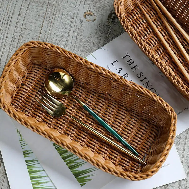 Imitation Rattan Woven Storage Basket – Waterproof Organizer Woven Storage Basket Nixie