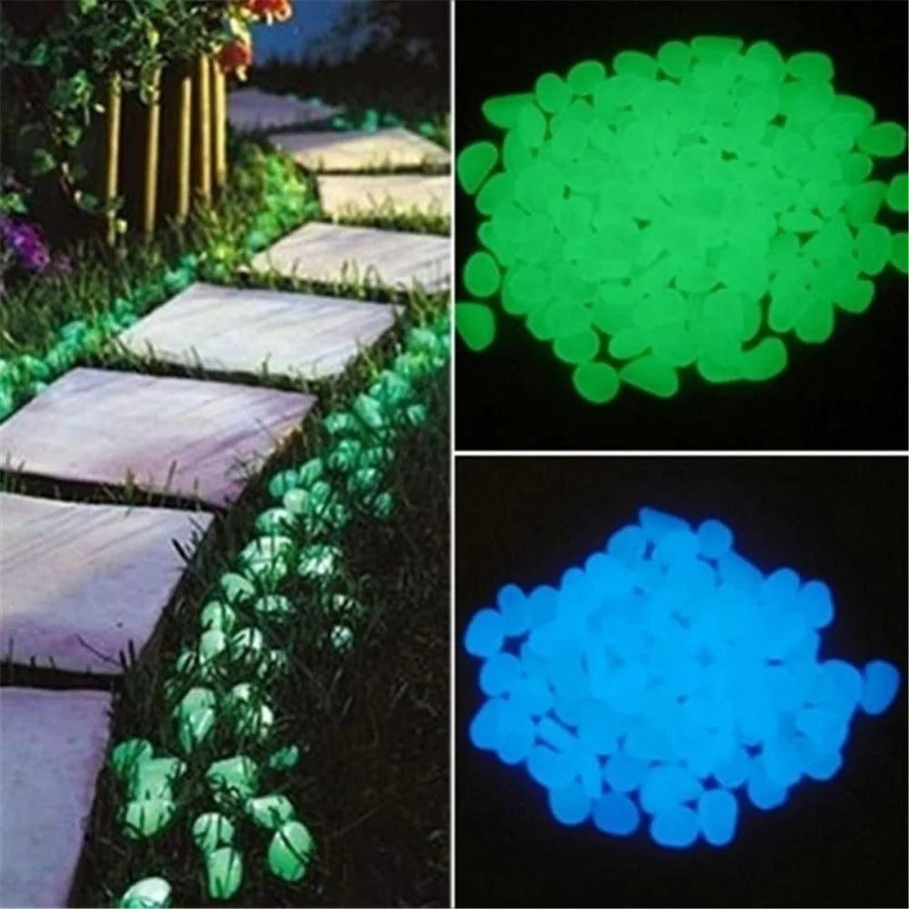 Glow in the Dark Garden Pebbles – 10pcs Luminous Stones 4.5cm Luminous Garden Stones Nixie