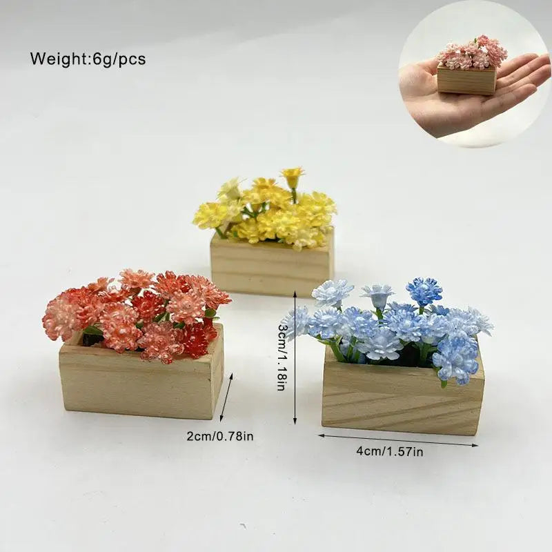 Miniature Artificial Gypsophila Potted Plant | Dollhouse Decor Miniature Artificial Plant Nixie