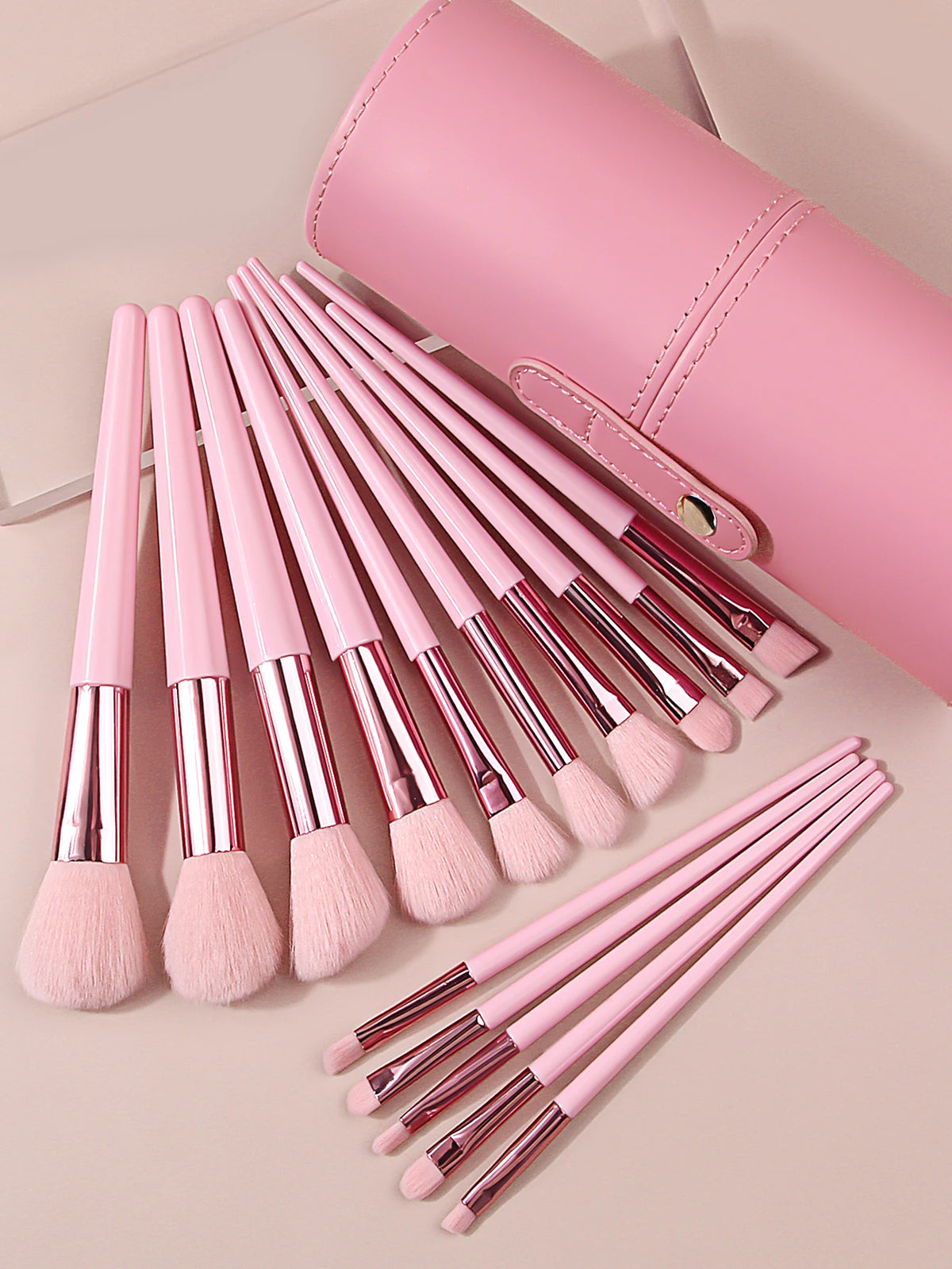 15-Piece Pink Makeup Brush Set with Storage Bucket | Nixie Makeup Brush Set Nixie