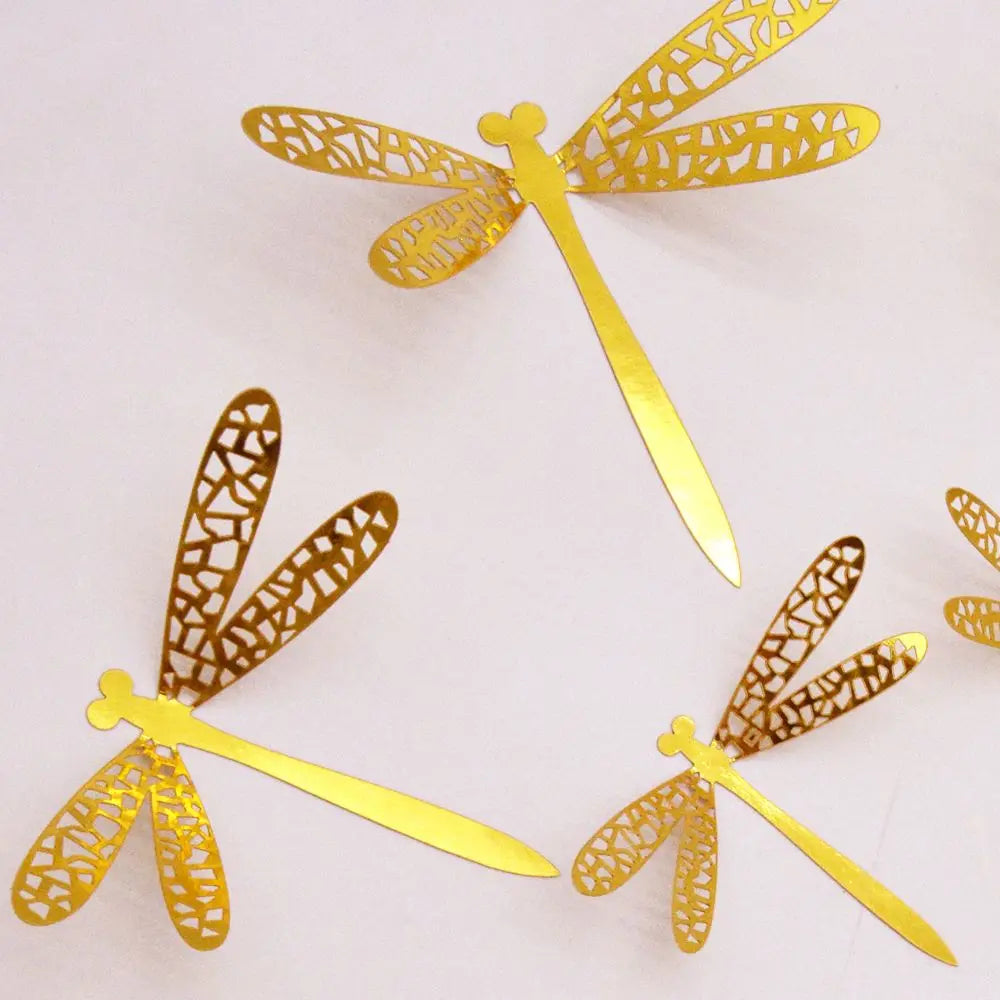 3D Dragonfly Wall Decals 12pcs – Gold Silver Rose Gold Stickers Wall Decal Stickers Nixie