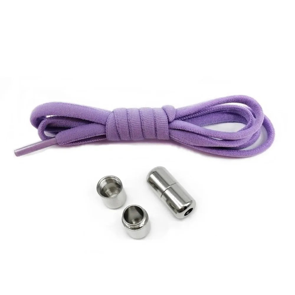 No-Tie Elastic Shoelaces with Metal Lock | One Size Fits All No-Tie Shoelaces Nixie Purple