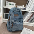 Vintage Denim Canvas Backpack – Unisex School & Travel Bag Denim Canvas Backpack Nixie Blue
