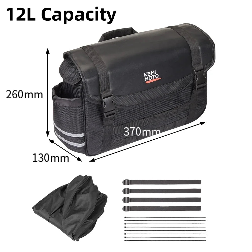 KEMITOUR Motorcycle Saddlebag 8L 12L 15L Universal Side Bag Motorcycle Saddlebag Nixie 12L