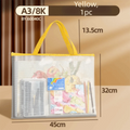 A3 Mesh PVC Zipper Project Bag – Waterproof Art Storage Document Storage Bag Nixie A3 Yellow