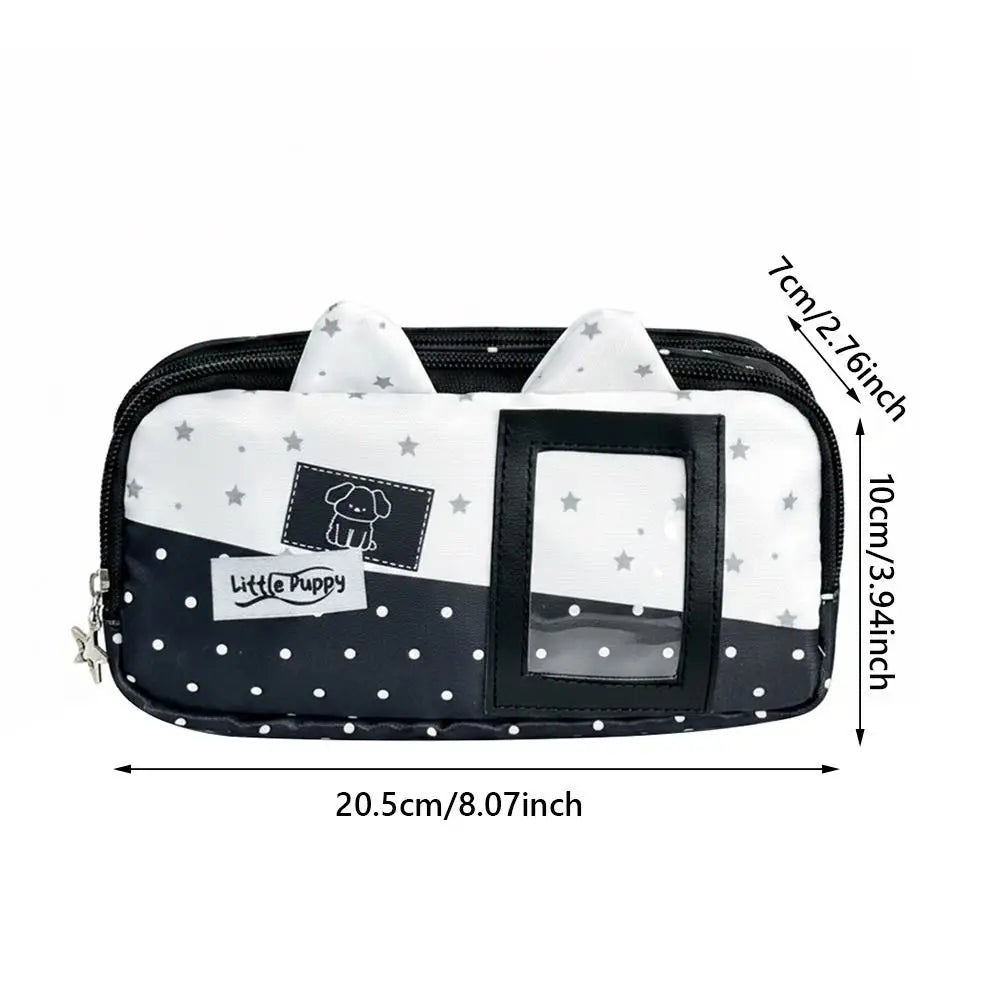 Cute Cat Pencil Case Large Capacity Pen Bag with Photo Window Pencil Case Nixie