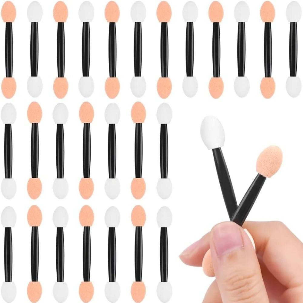 50 Pcs Disposable Dual-Ended Eye Shadow Applicator Sponge Wands Eye Shadow Applicators Nixie