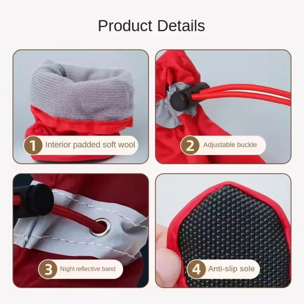 4-Pack Anti-Slip Waterproof Dog Booties for Small Dogs Dog Booties Nixie