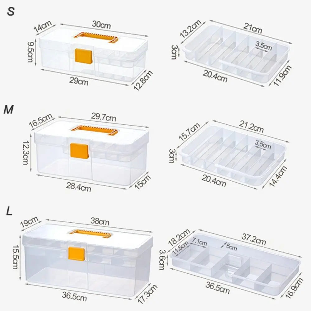 Transparent Plastic Tool Organizer Box with Adjustable Dividers Tool Storage Organizer Nixie