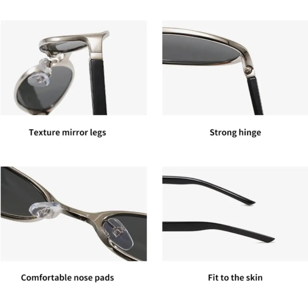 Retro Oval Sunglasses Y2K Punk UV400 Metal Frame Women Fashion Sunglasses Nixie
